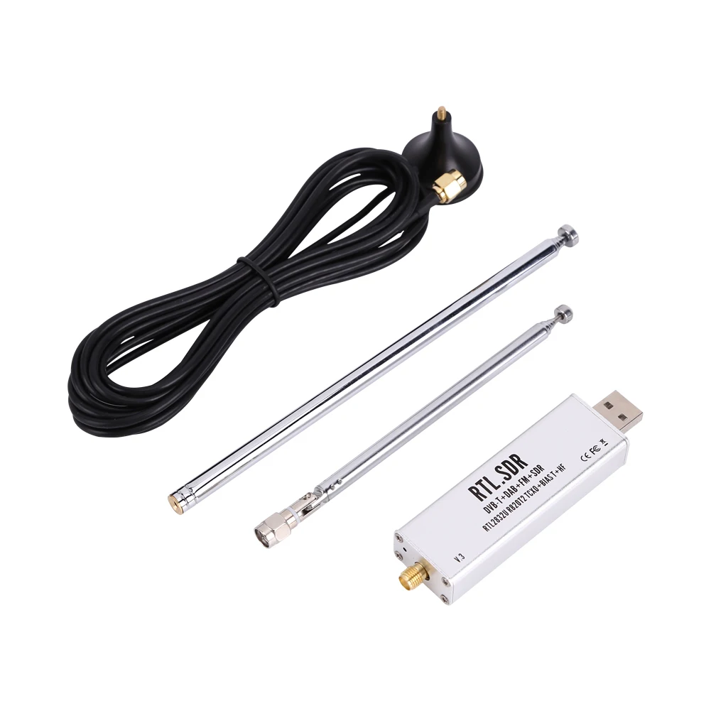 SDR Receiver RTL-SDR Blog RTL SDR Receiver V3 R820T2 RTL2832U 1PPM TCXO SMA Software Defined Radio With Multipurpose Antenna 