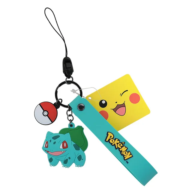 Authentic Pokemon Action Figure Pikachu Keychain Pokémon Keychain Squirtle Psyduck Keychain Backpack Pendant Model Car Keychains Bulbasaur 2