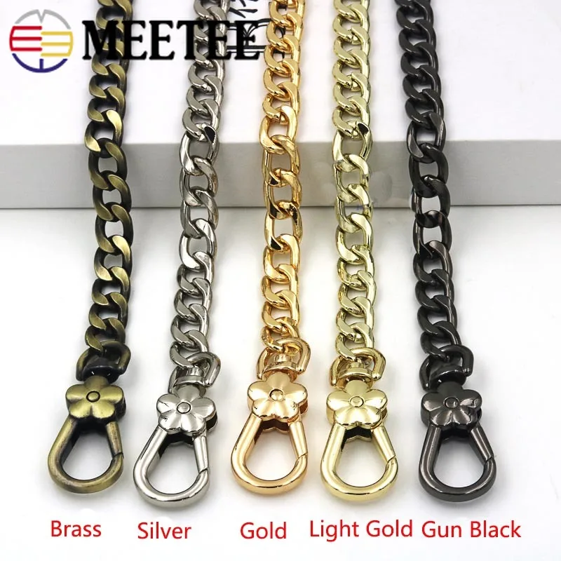 Meetee 100/110/120 см металлическая цепочка для сумки пряжки для сумки Замена плечевой ремень DIY ремесла Сумка Запчасти, оборудование аксессуары