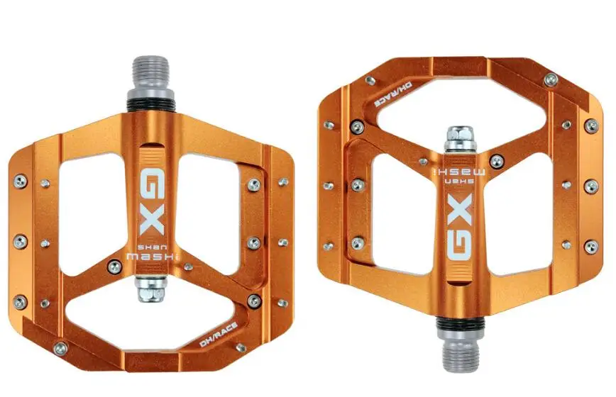 Новые сверхлегкие CNC алюминиевые подшипники скольжения из сплава велосипедная педаль, горный велосипед BXM педали велосипедные педали 6 цветов дополнительно - Цвет: Оранжевый