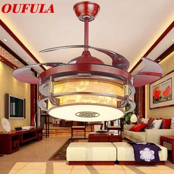 

OUFULA Modern Ceiling Fan Lights With Remote Control Invisible Fan Blade Fashionable Decorative For Home Living Room Bedroom