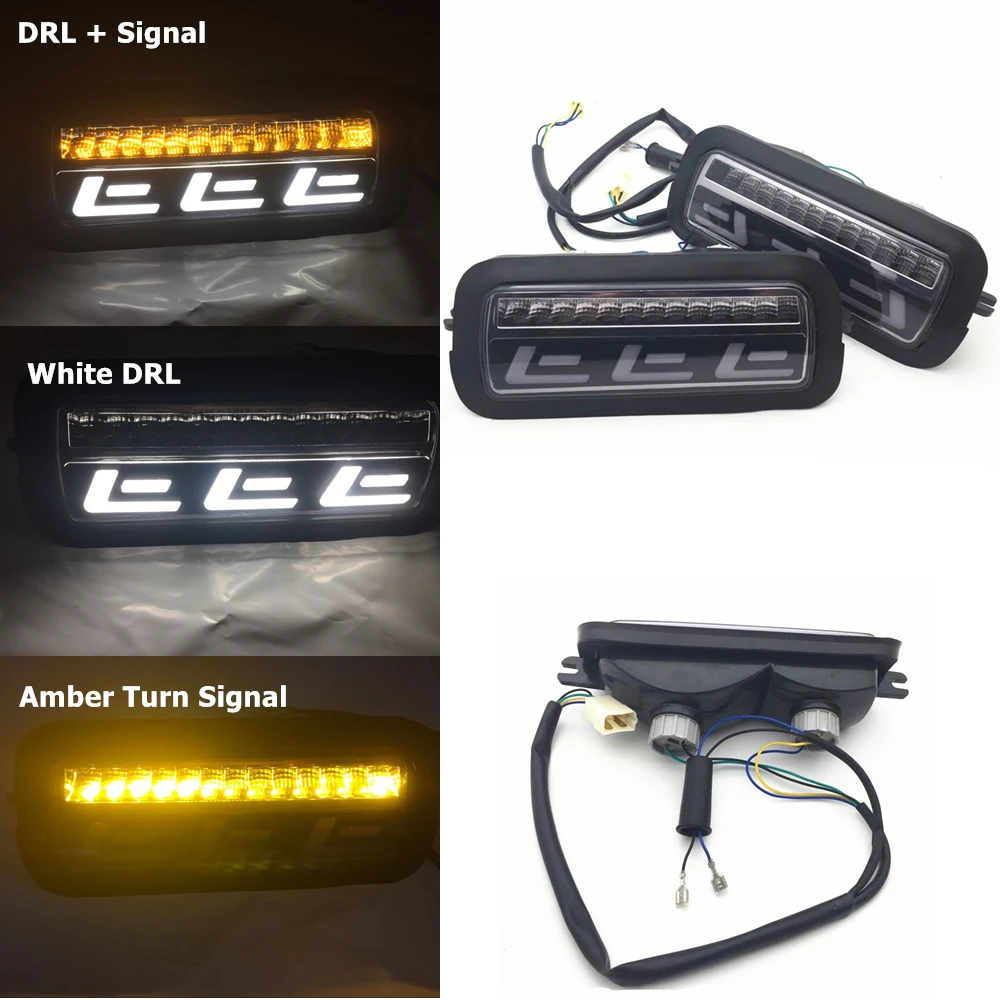 Drl Turn Signal 2 Для Лада Нива 4x4 фары круглые " галогеновые фары, дневные ходовые указатели поворота, светодиодные задние фонари для Лада 4X4 Нива 1995 - Цвет: Drl Turn Signal 2