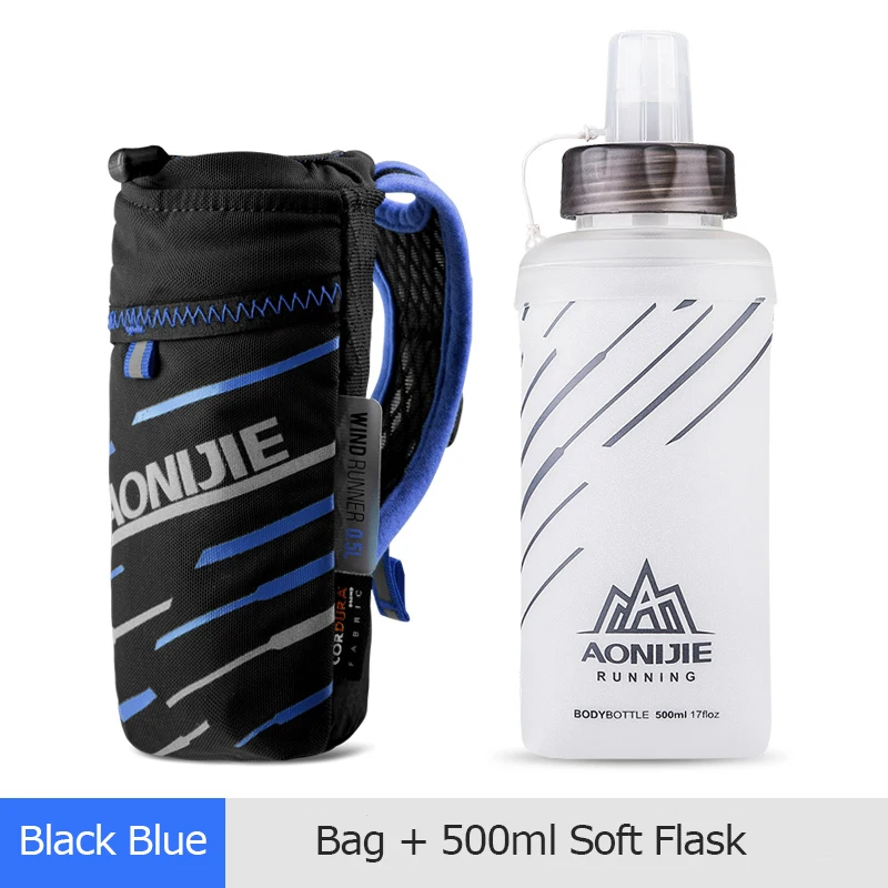 Blue Bag-Flask AONIJIE ручное быстрое сцепление быстрая штабная колба переноска для бутылей с водой сумка 6," держатель телефона гидратационный карман пакет для марафона E961 - Цвет: Blue Bag-Flask