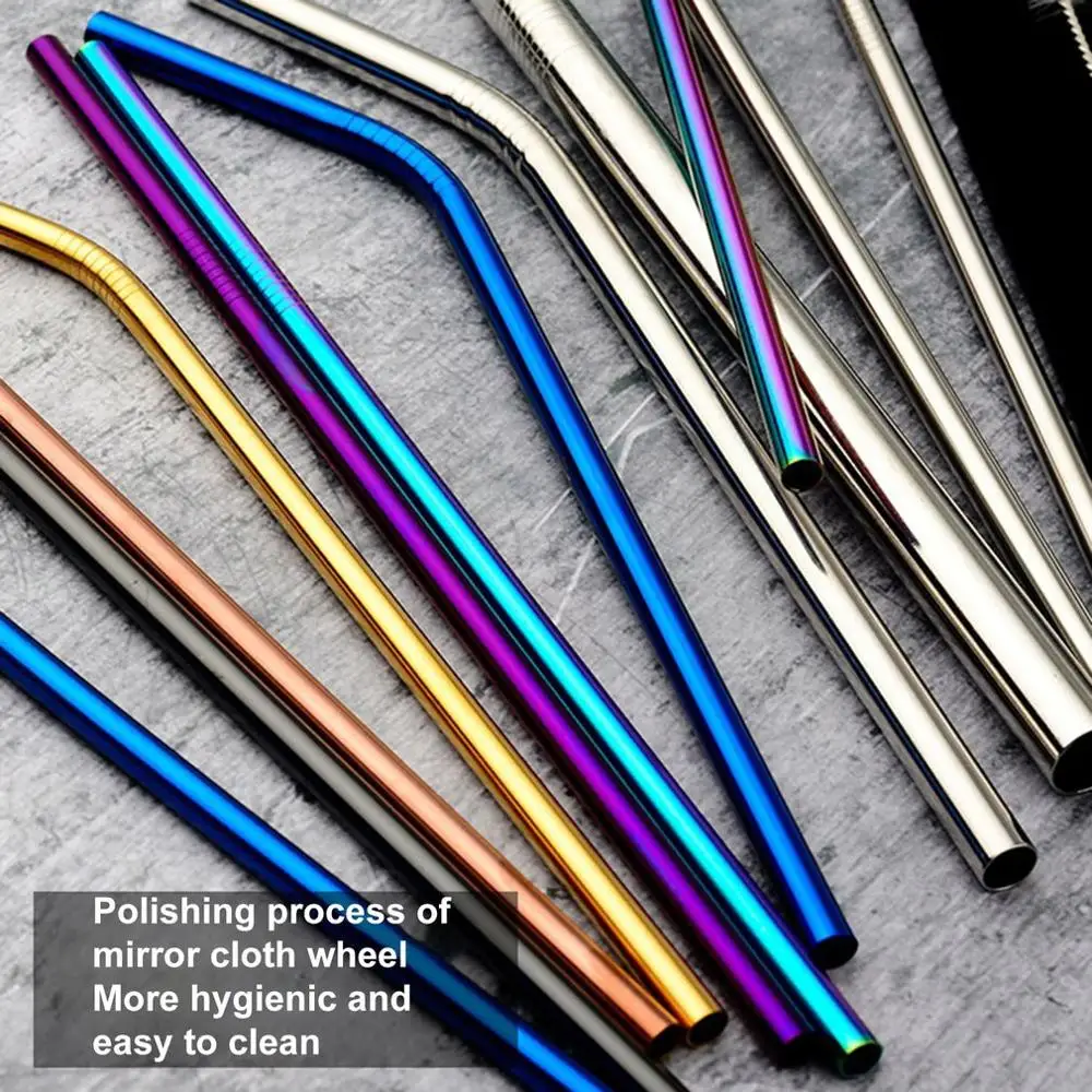 5pcs Reusable 304 Stainless Steel Straw Spoon Kit Metal Smoothies Drinking Straight Straws Set Storage Box 1 5pcs Reusable 304 Stainless Steel Straw Spoon Kit Metal Smoothies Drinking Straight Straws Set Storage Box 5