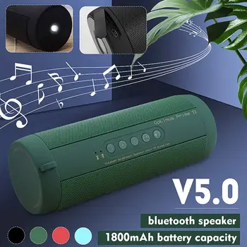 

Waterproof bluetooth Speaker Deep Bass Outdoor Home Hi-Fi Stereo Wireless Music Player with LED Light Built-in Microphone