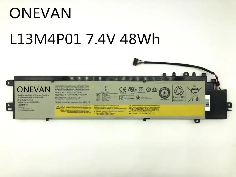 Onwan 7 4 V 48Wh L13M4P01 аккумулятор для Lenovo Erazer Y40-70AT-IFI L13L4P01 L13C4P01 высокое качество |