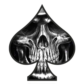 

Personalized Ace of Spades Skull Car Sticker and Decal Motorcycle Bumper Window Accessories PVC 17cm X 15cm Decal