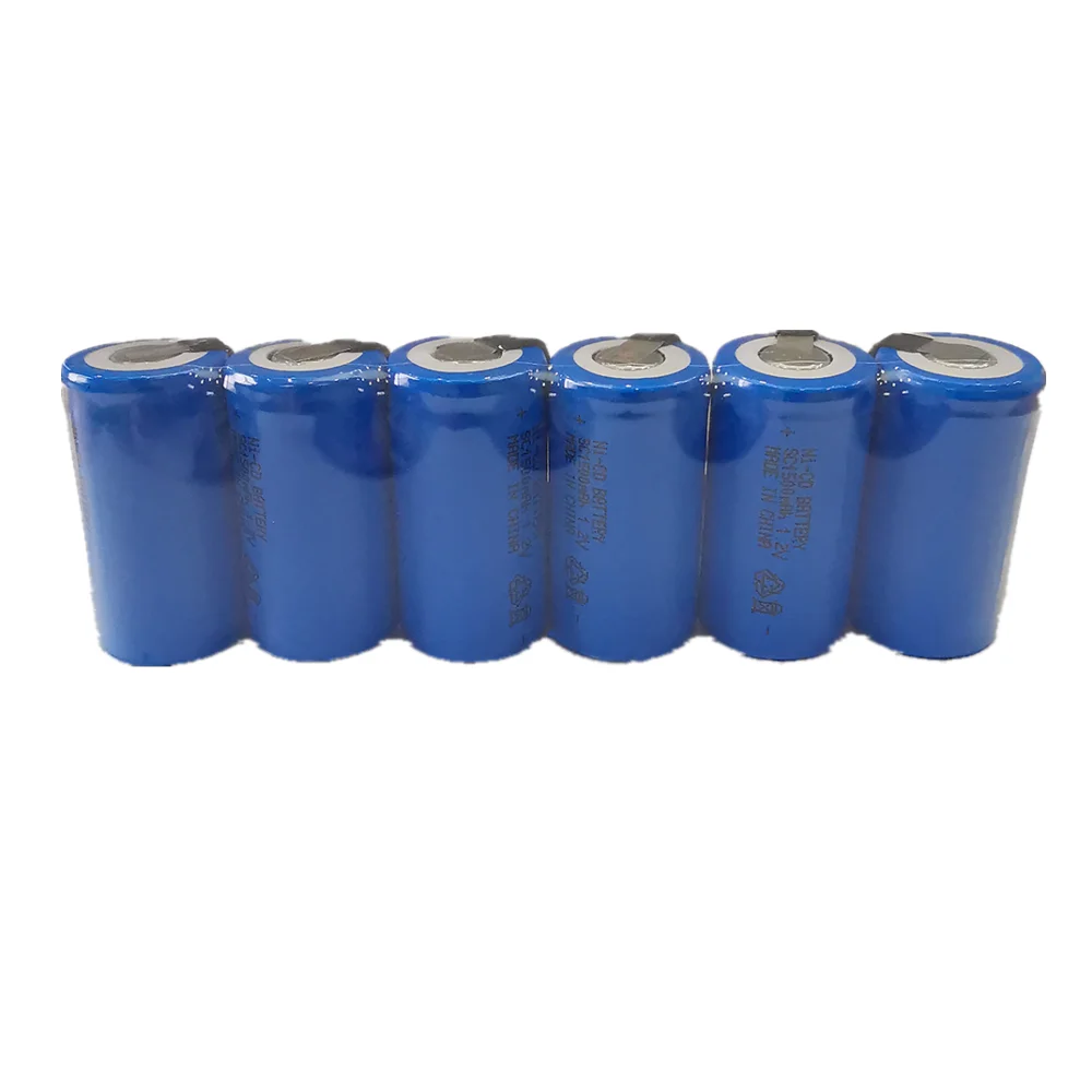 Синий 6 шт. 1,2 в Ni-CD SC1500mAh аккумуляторы высокой мощности 10C с вкладками аккумуляторная батарея для электроинструментов электрическая дрель
