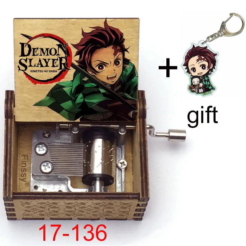 Музыкальная шкатулка Demon Slayer Kimetsu no Yaiba kamado nezuko с принтом деревянная ручка подарок