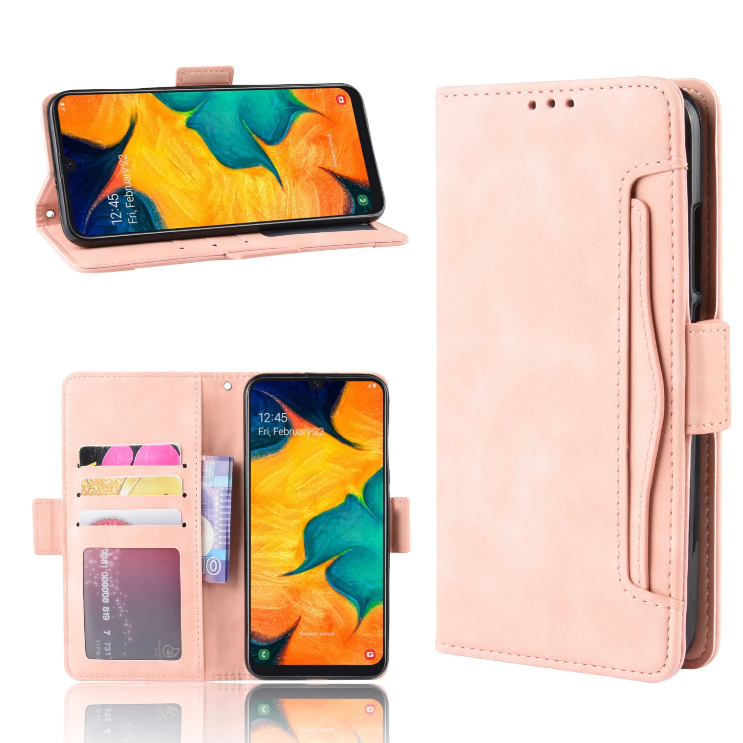 

Multi-card Slot Wallet Flip Phone Case For Samsung Galaxy A30 SM-A305G DS Cover PU Leather Book Case For Samsung A20 A205G Funda
