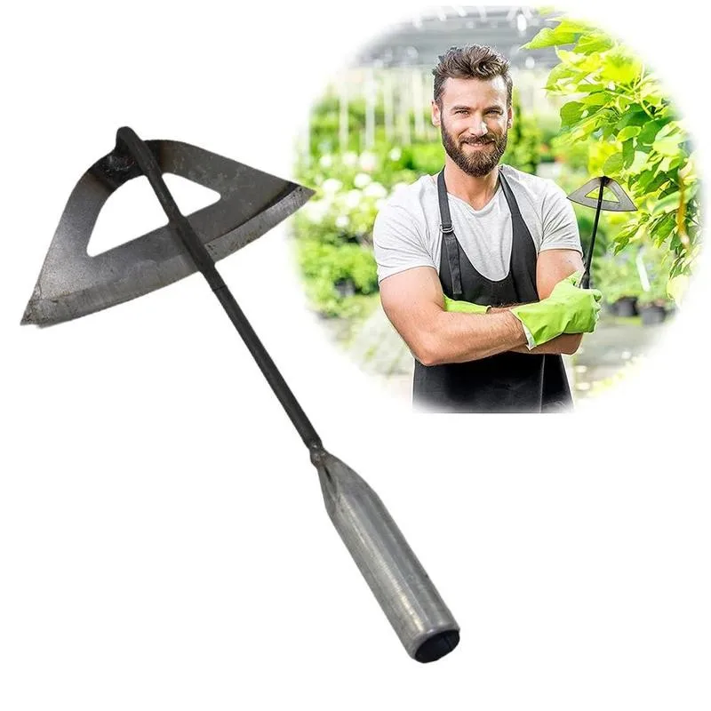 Gpoizmo Hollow Hoe for Weeding Gardening,Hand Held All Steel Hardened Hollow Weeding Hoe,Garden Weeding Tools for Weeding,Loosening,Landscaping 