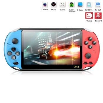 

X12 5.1 inch Handheld retro Game Video Player Game Consoles with Double Rocker Built-in 2000+ Games Support TF Card