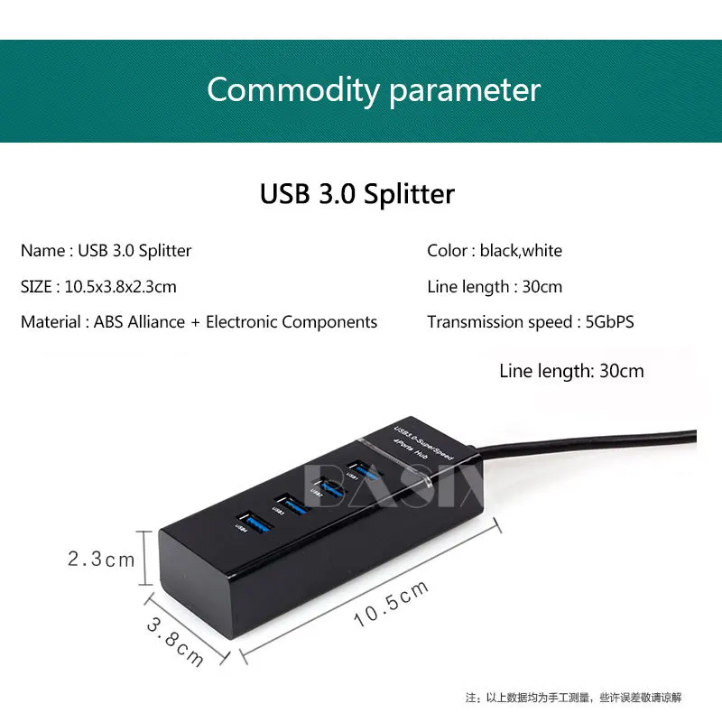 Usb-концентратор Basix 3,0 4 порта 5 Гбит/с высокоскоростной 4-портовый USB 3,0 разветвитель портативный OTG концентратор адаптер для ПК ноутбук USB концентратор