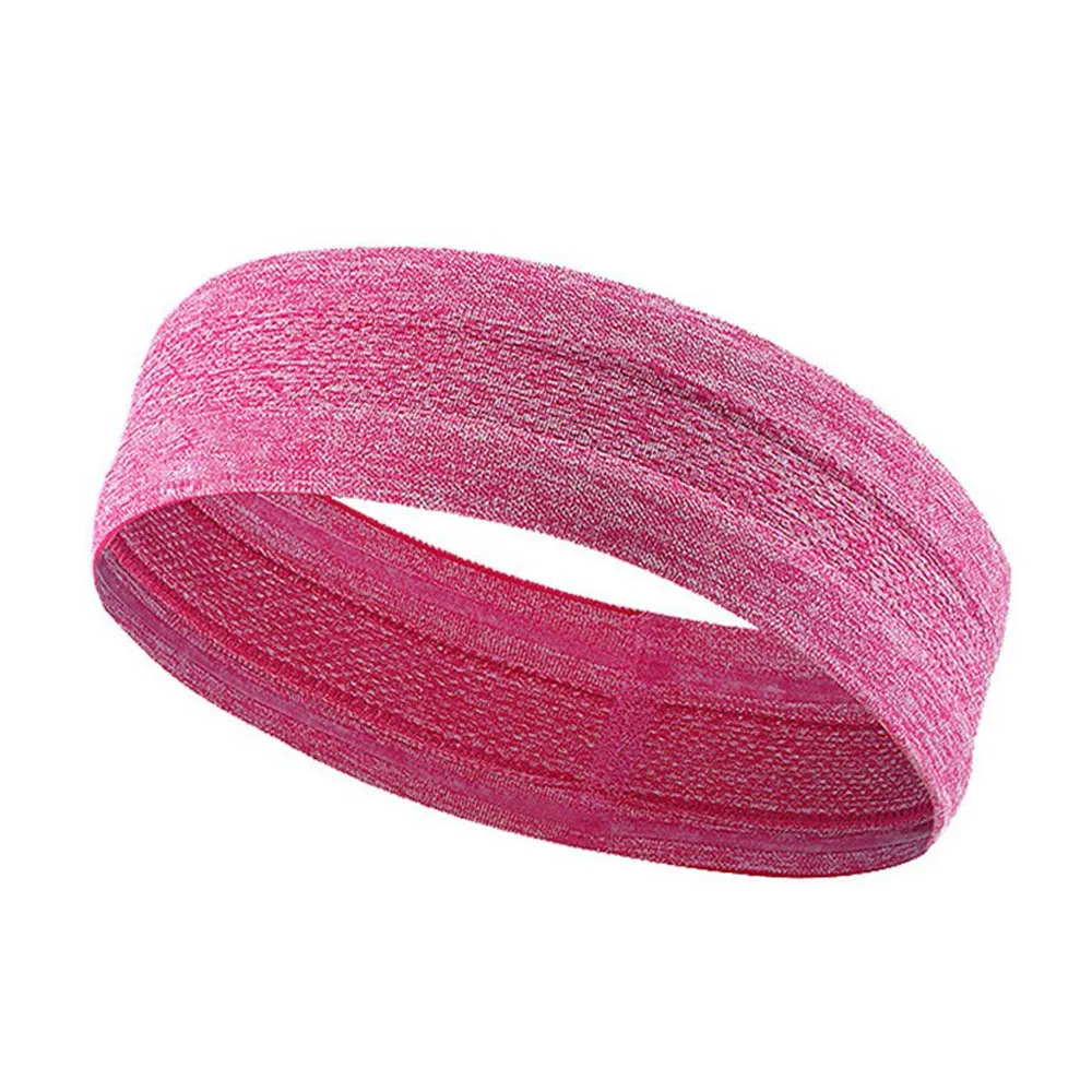Спортивная повязка на голову, эластичная впитывающая пот лента для йоги, бега, повязка на голову для фитнеса, спортивные резинки для волос, гимнастическая растягивающаяся, баскетбольная повязка для волос - Цвет: Pink