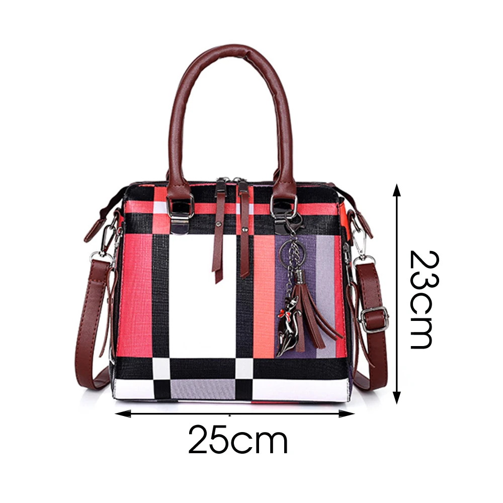 Модные клетчатые кожаные сумки сумочки с кисточкой сумки с верхней ручкой 4 комплекта сумки офисные женские роскошные сумки через плечо