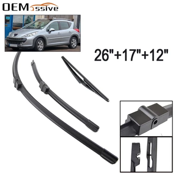 

Front Rear Windshield Wiper Blades Set For Peugeot 207SW 207 SW 26"17"12" 2006 2007 2008 2009 2010 2011 2012