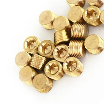 

20pcs 1/8 PT Male Thread Brass Hex Head Socket Pipe Plugs End Cap Replace Parts
