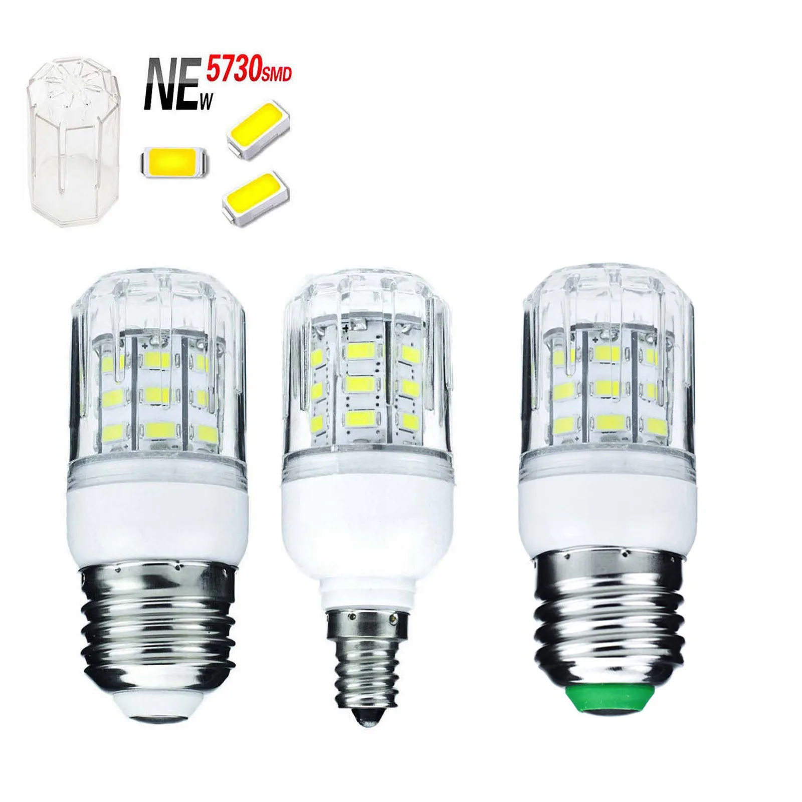 Сверхъяркая Светодиодная лампа кукуруза 5730 SMD 110 В лампочка E27 E12 27LED s 7 Вт