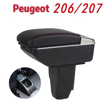 

For Peugeot 206 207 armrest box central Store content box products interior Armrest Storage car-styling accessories part USB