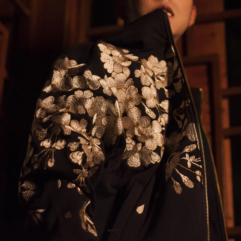 Fashion High Quality Heavy Work Coats Street Streetwear Yokosuka Phoenix Sakura Ukiyoe Embroidery Baseball Jacket Tops L6 5