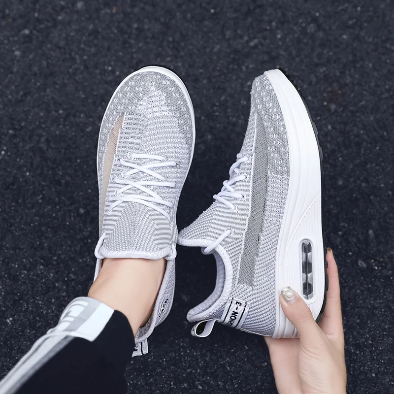 

Goodrsson women rocker shoes thick sole air cushion increase height woman sneakers new fashion lace up flat female running shoes