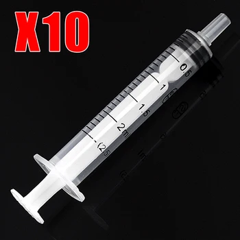 

10Pcs 2.5ml Syringes Plastic Slip Syringe Cubs Measure Nutrient For Mixing Liquid Gels Glues Industrial Use Adhesives & Sealers