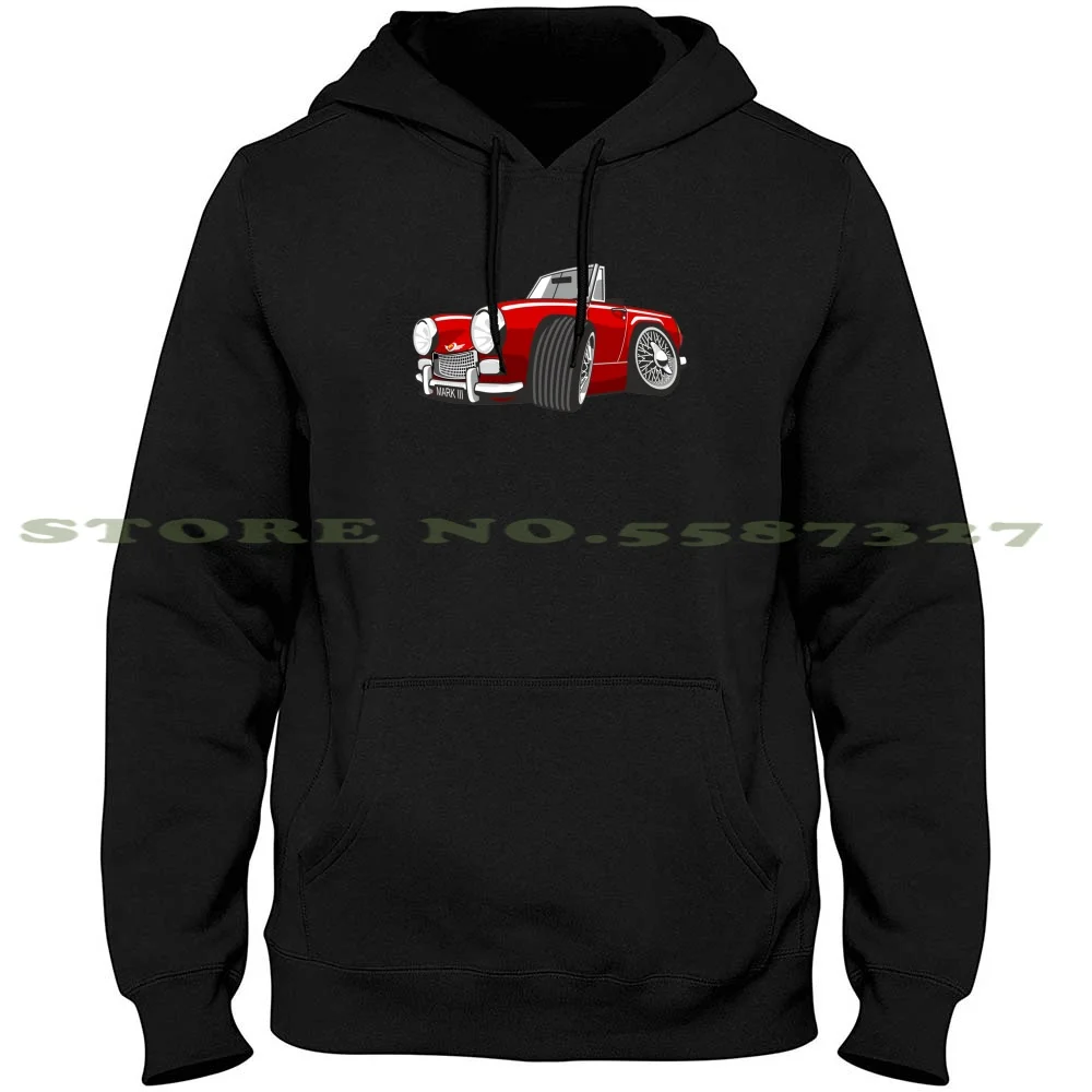 Austin Healey Sprite Mark 3 Red Caricature Streetwear Sport Felpa Con Cappuccio Austin Healey Ah Sprite Mark 3 3 Frogeye Frogeye Eye