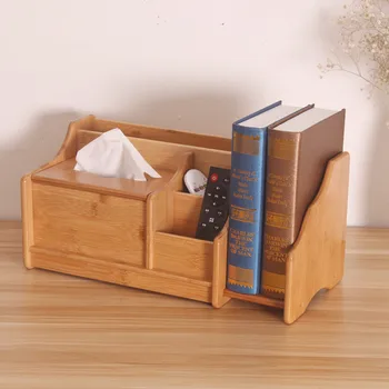 

Multifunctional living room storage box,Bamboo wood tissue box, Moisture-proof bathroom office table top，Cosmetic finishing box