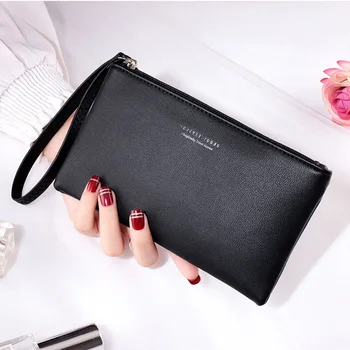 

Women Luxury Long Zipper Leather Wallet Ladies Card Holder Purse Female Phone Wallets Money Pocket Bag