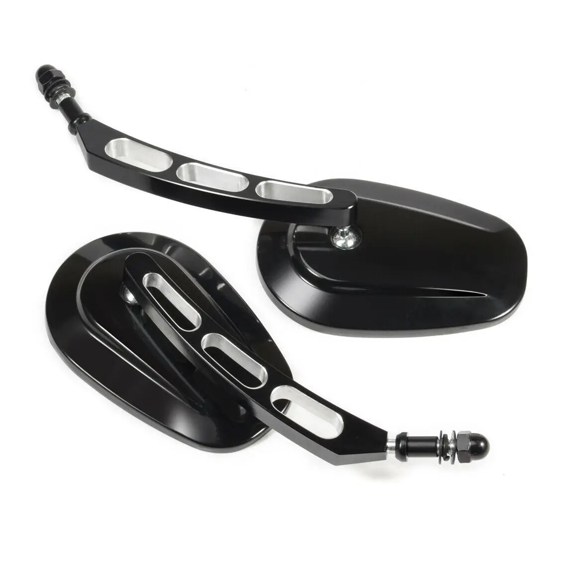 

Motorcycle Rearview Mirror Harley Applicable Circle Tea Wave Full Aluminium Alloy Rear View Mirror Black And White with Pattern
