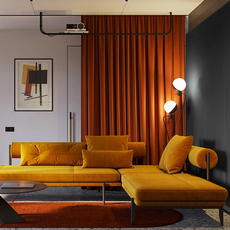 

Luxury Nordic Velvet Curtain Blackout Curtains for Living Room Bedroom Thickened Velvet French Window Curtains
