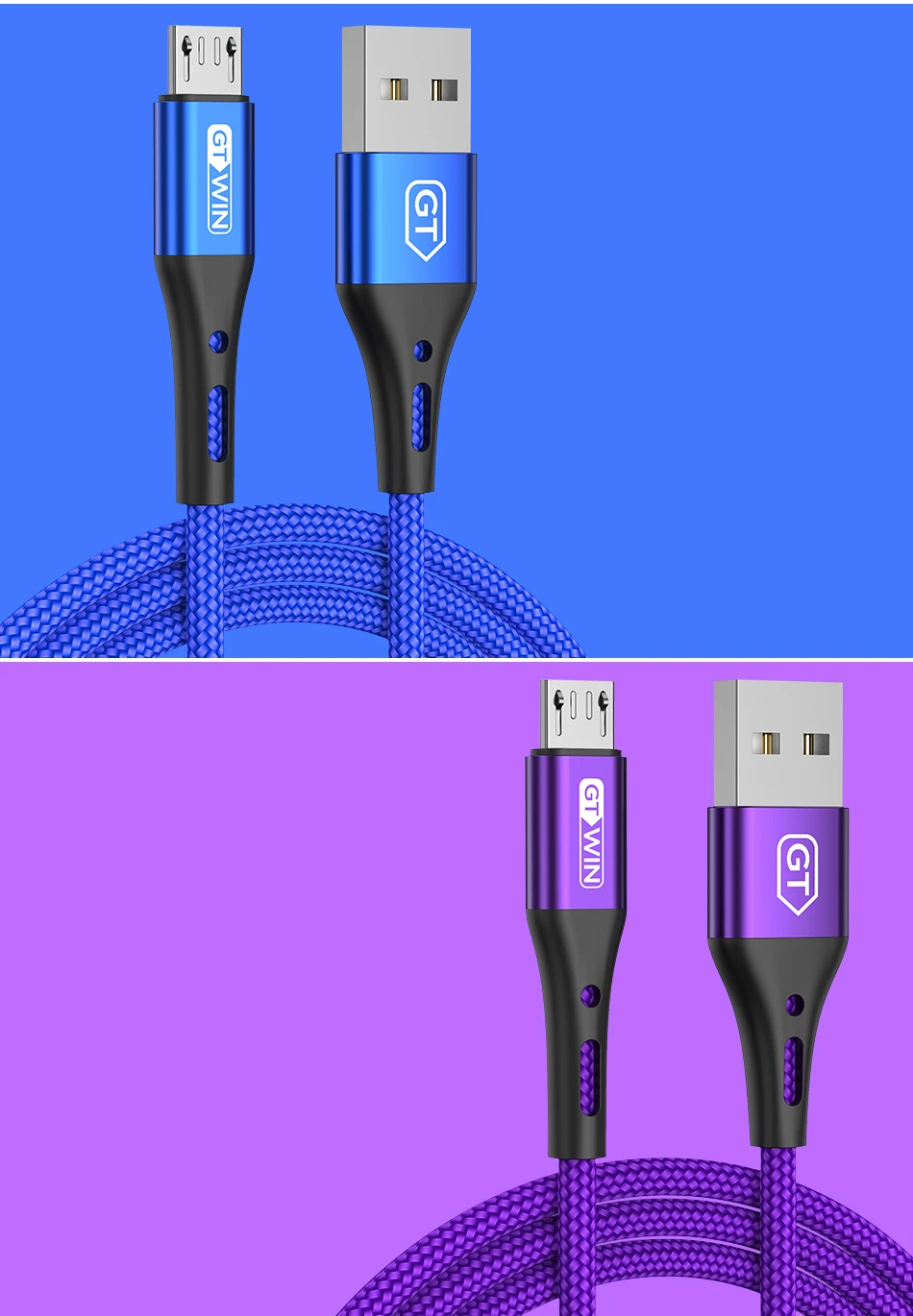 GTWIN 3A Micro usb кабель провод для быстрого заряда кабель для передачи данных для samsung s7 a70 Xiaomi p30 Android Microusb кабель для быстрой зарядки 1 м 2 м 3 м