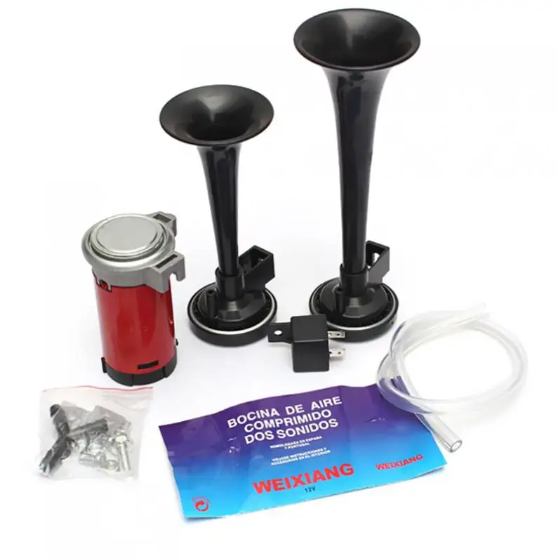 

178db 12V Super Loud Auto Car Boat Motorcycle Truck Air Horn Set Heavy Duty Trumpet Compressor Dual Tone Trumpet Ultra Loud Kit