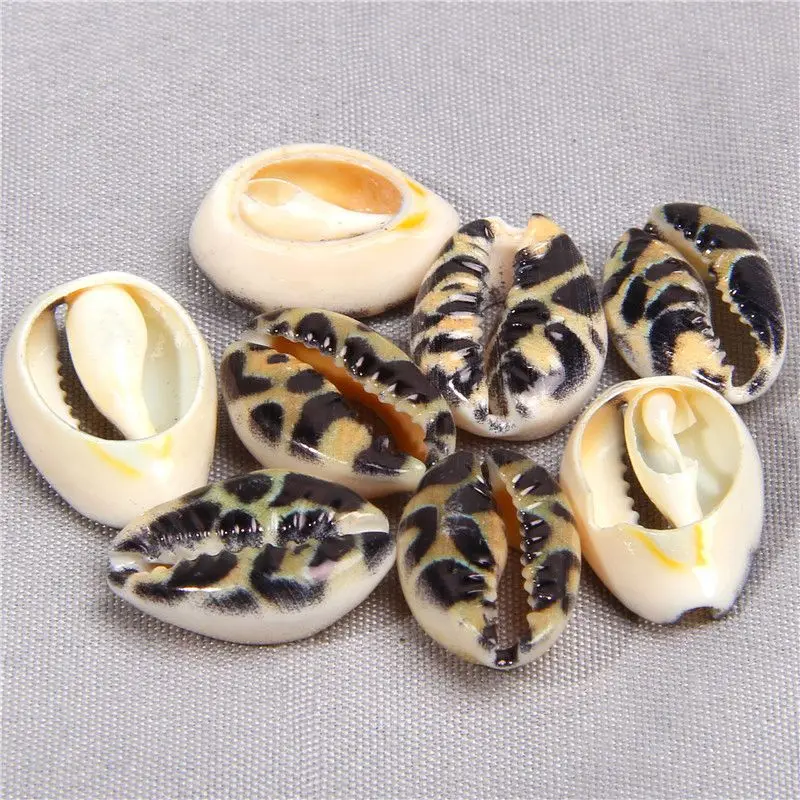 

5 Pieces 12*18 mm Natural White Shell Printing Leopard Veins Conch For DIY Jewelry Decor Bracelet Charm Necklace Earring Pendant