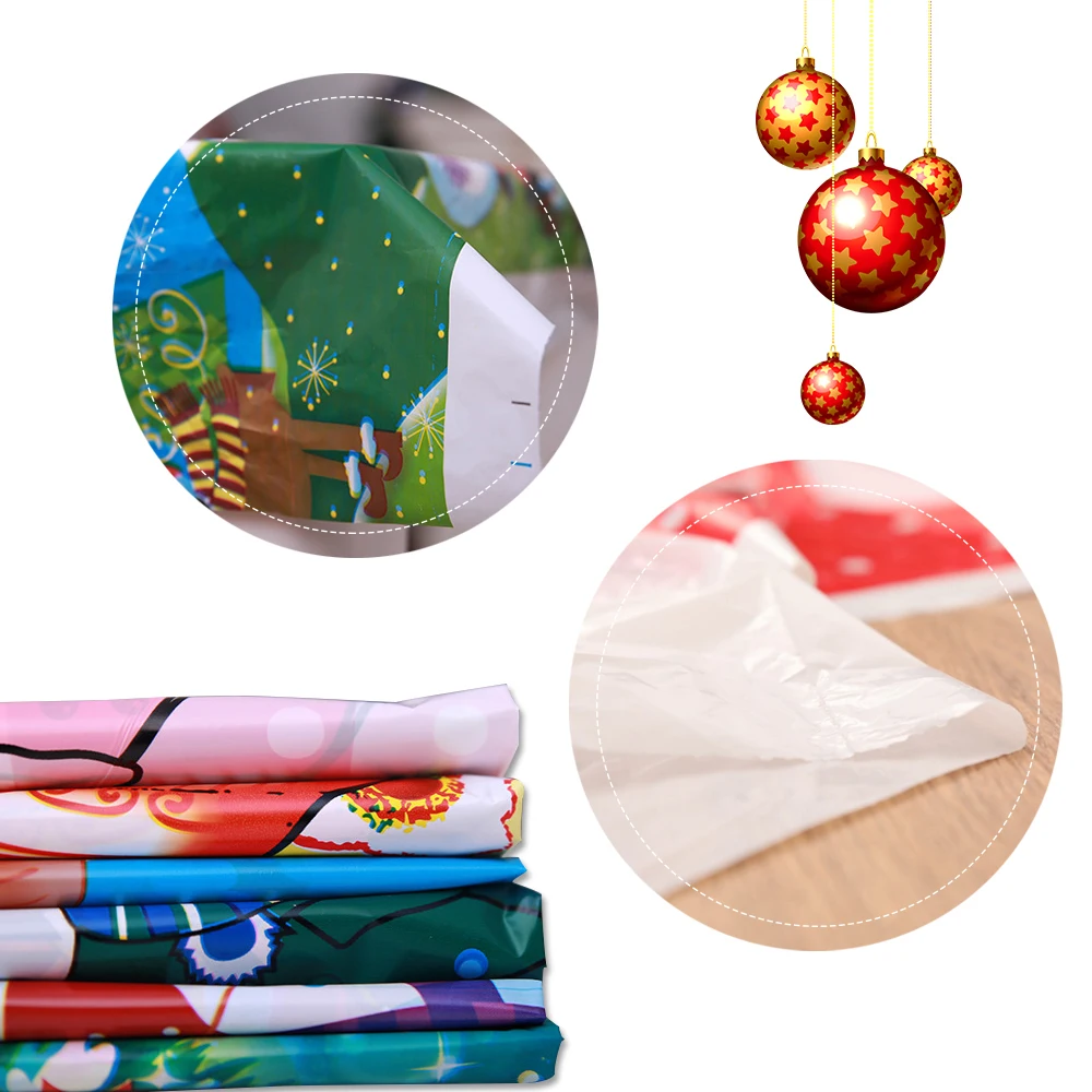 Christmas 110*180CM Waterproof Tablecloth Kitchen Dining Table Decoration Disposable Rectangular Table Covers Christmas Ornamens