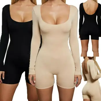 

Womens Casual Lingerie Bodycon Bodysuit Jumpsuit Romper Slim Fit Leotard Catsuit Bikini Cover Up