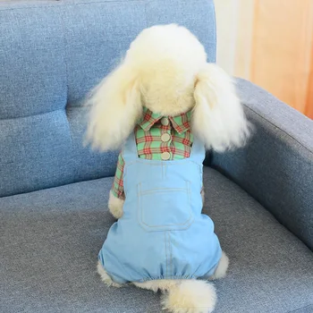 

Dog Cat Jumpsuit Rompers Denimn Pants Cat Puppy Shirt T-Shirt Spring/Autumn Clothes Appareel