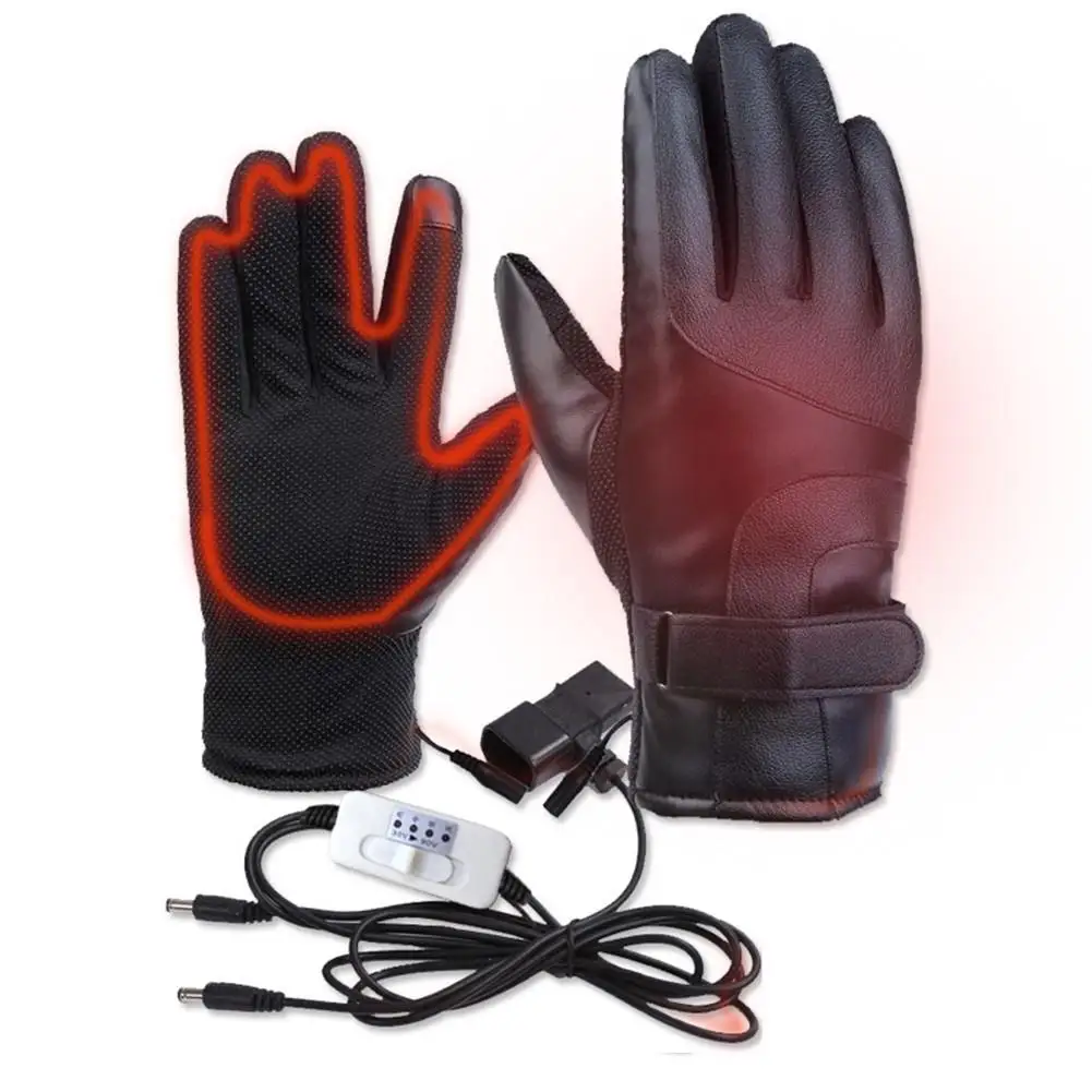 Мотоциклетные перчатки с подогревом с электрическим подогревом, ветрозащитные перчатки для велоспорта, катания на лыжах, теплые нагревательные перчатки с сенсорным экраном, теплые перчатки с подогревом