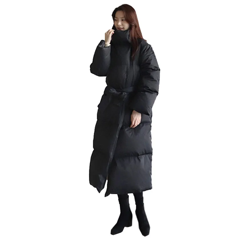 Voobuyla зима модный женский свободный пуховик X-Long теплая парка размера плюс повседневное толстое пальто с капюшоном до колена размер s-xl