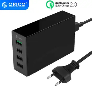 

ORICO 4 Ports QC2.0 5V2.4A 9V2A 12V1.5A Desktop Quick USB mobile phone Charger for IPad iPhone x 5s 6s 7 8 plus Huawei universal