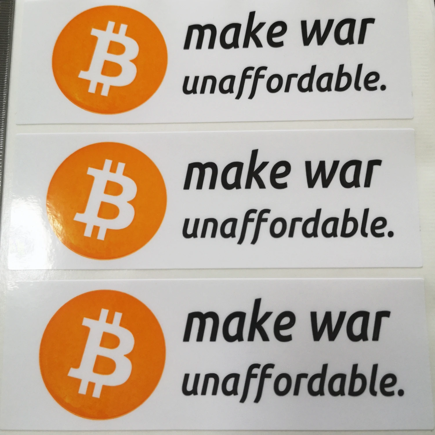 20pcs 10.5x3.5cm Bitcoin Make War Unaffordable Label Cryptocurrency Fans  Publicity Future World Peace Currency Paper Sticker - AliExpress
