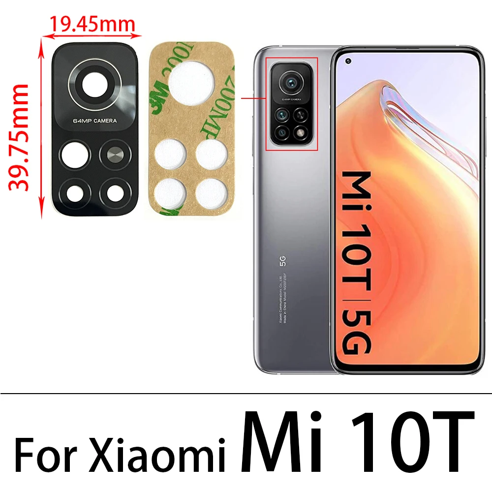 100% Original New Back Rear Camera Glass Lens Cover For Xiaomi Mi 10T Pro / Mi 11T Pro / Mi 9T Pro With Adhesive iphone mobile frame Housings & Frames