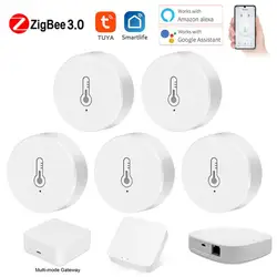 Tuya Smart ZigBee 3.0 Temperature and Humidity Sensor Real-time Smart Scene Security with Smart Life App Alexa Google Home