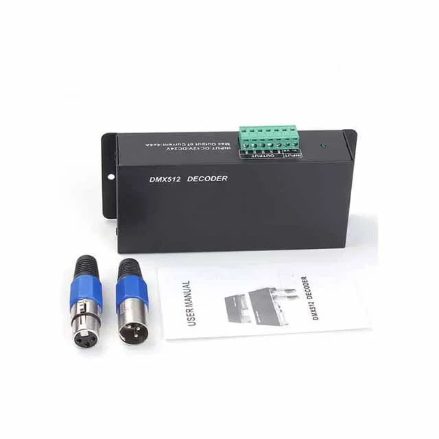 

A23-- 4CH DC12-24V RGBW DMX512 Decoder Led Controller RGB LED DMX512 Decoder 4 Channels * 6A for LED Strip Light