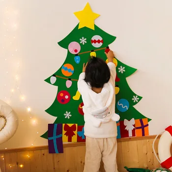 

Creative Planiform Felt Christmas Tree Christmas Decoration Assembled Felt Tree Decoration Xmas Tree Kids Toy Party Tree Gift