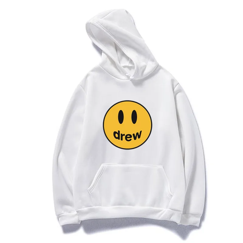 

Justin Bieber The Drew House Smile Face Print Women Men Hoodies Sweatshirts Autumn Hip hop Men Hoodie Pullover Winter Fleece