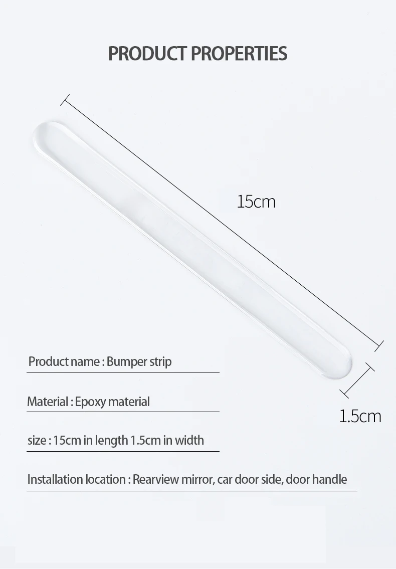 Car Door Edge Transparent Anti Scratch Protection Strips Bumper Scuff Plate BarRearview Mirror Anti-collision Protector Sticker