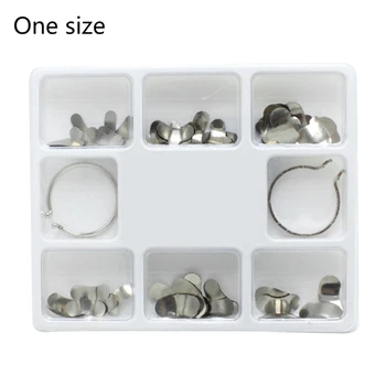 

100Pcs Dental Sectional Contoured Matrices Matrix Bands with 2 Rings Orthodontic Supplies