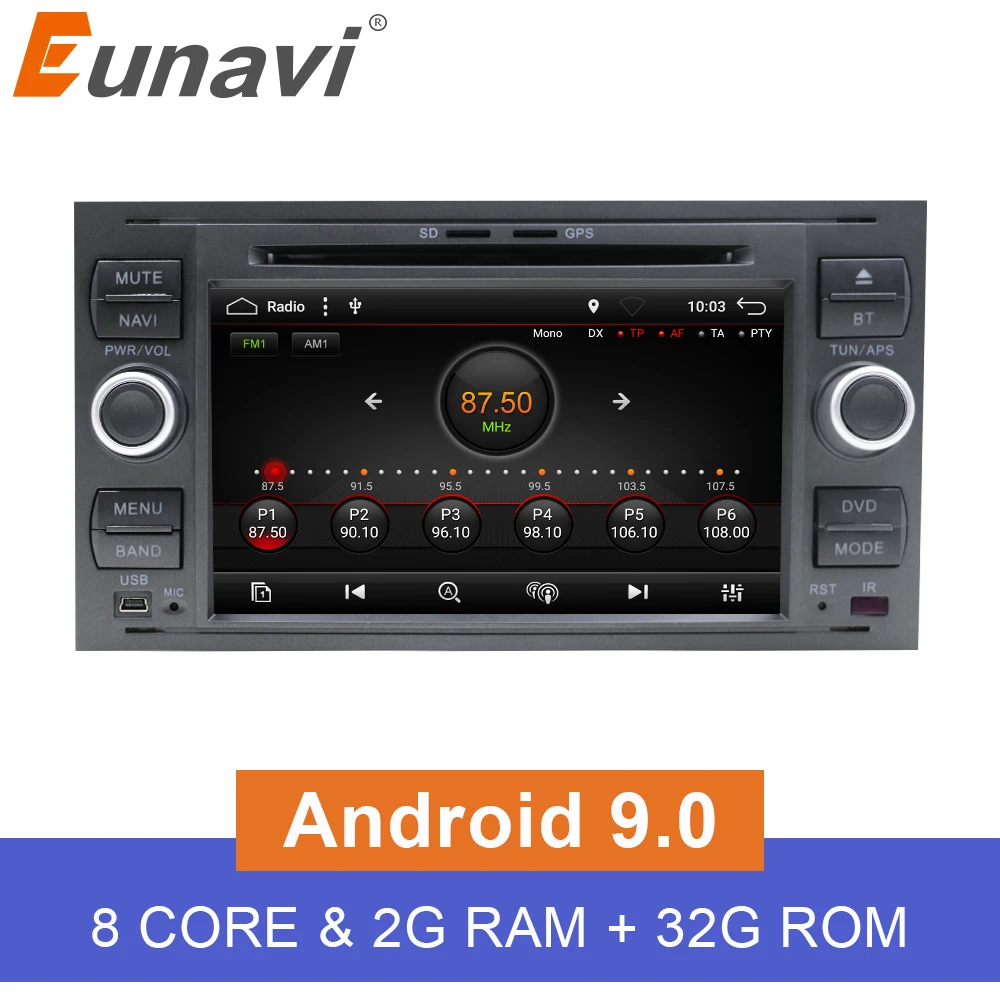 Excellent Eunavi Android 9.0 IPS 2 Din Car DVD For Ford Mondeo S-Max Focus C-MAX Galaxy Fiesta Transit Fusion Multimedia Player 2G+32G 0 Excellent Eunavi Android 9.0 IPS 2 Din Car DVD For Ford Mondeo S-Max Focus C-MAX Galaxy Fiesta Transit Fusion Multimedia Player 2G+32G 0