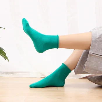 

Women's thin solid color socks cotton casual stretch socks gray